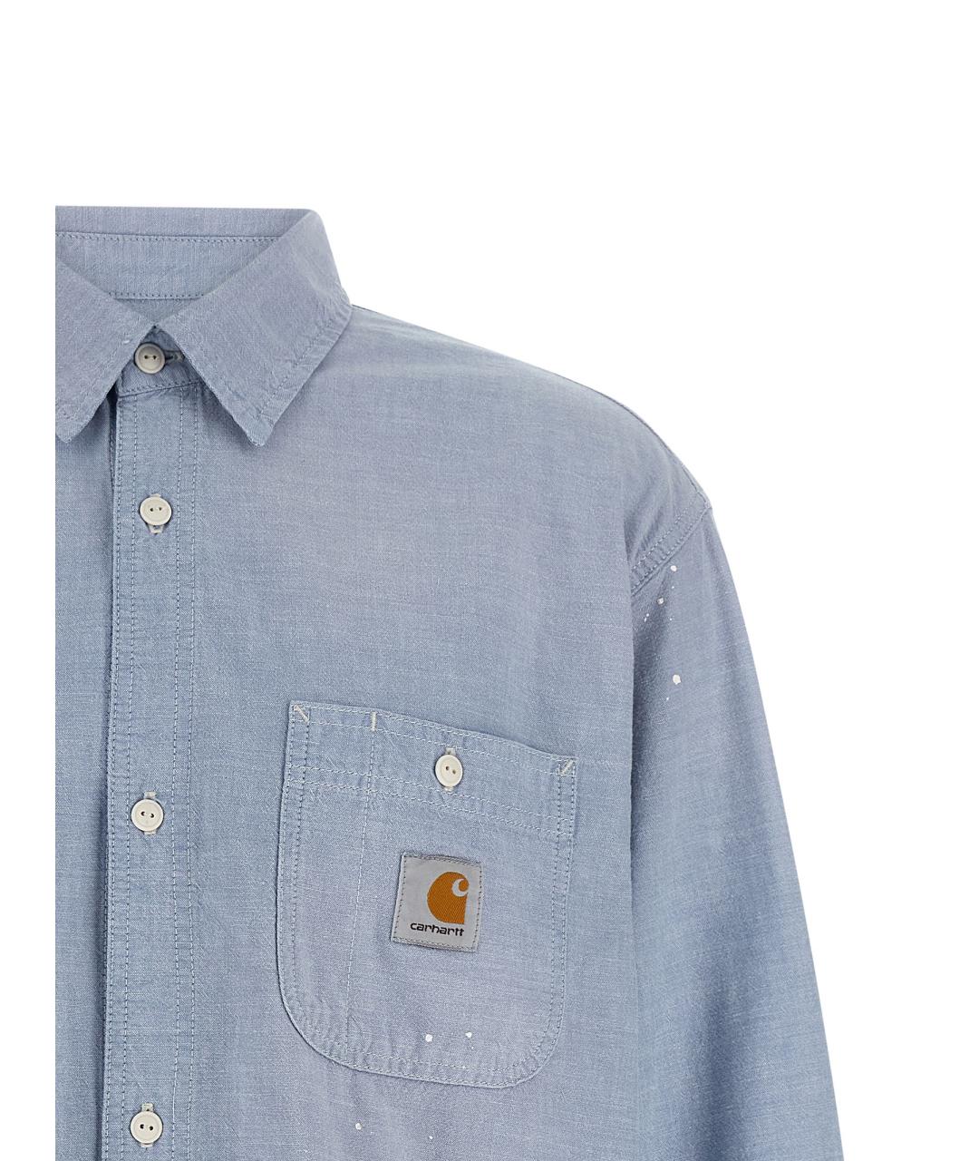 CARHARTT WIP Голубая хлопковая кэжуал рубашка, фото 3