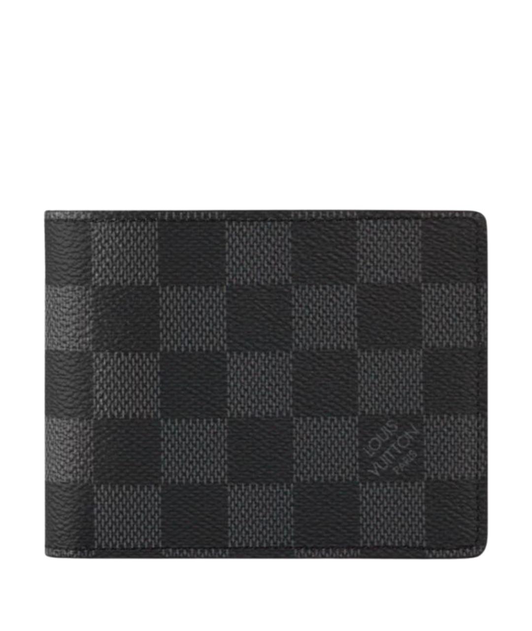 LOUIS VUITTON Черный кожаный кошелек, фото 1