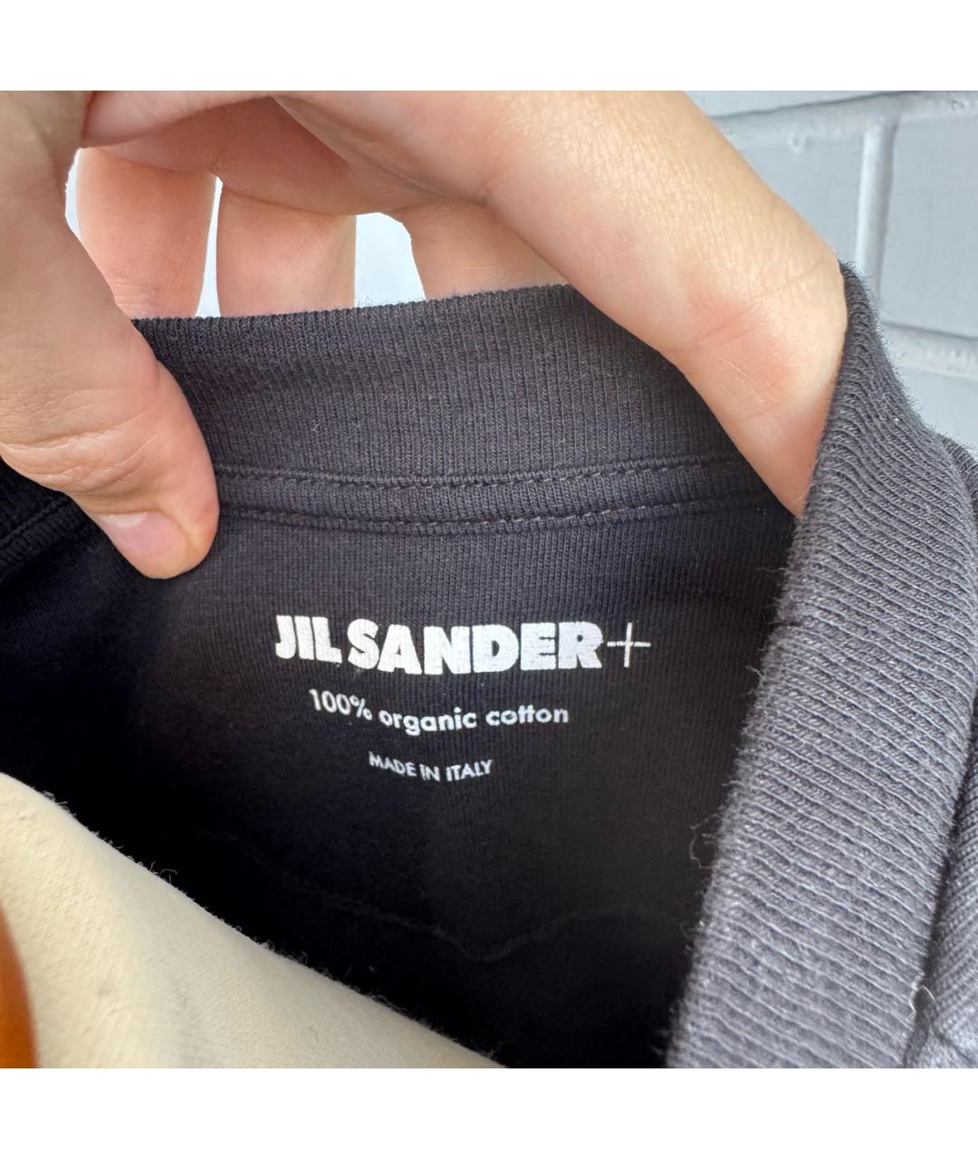 JIL SANDER Черная хлопковая футболка, фото 3