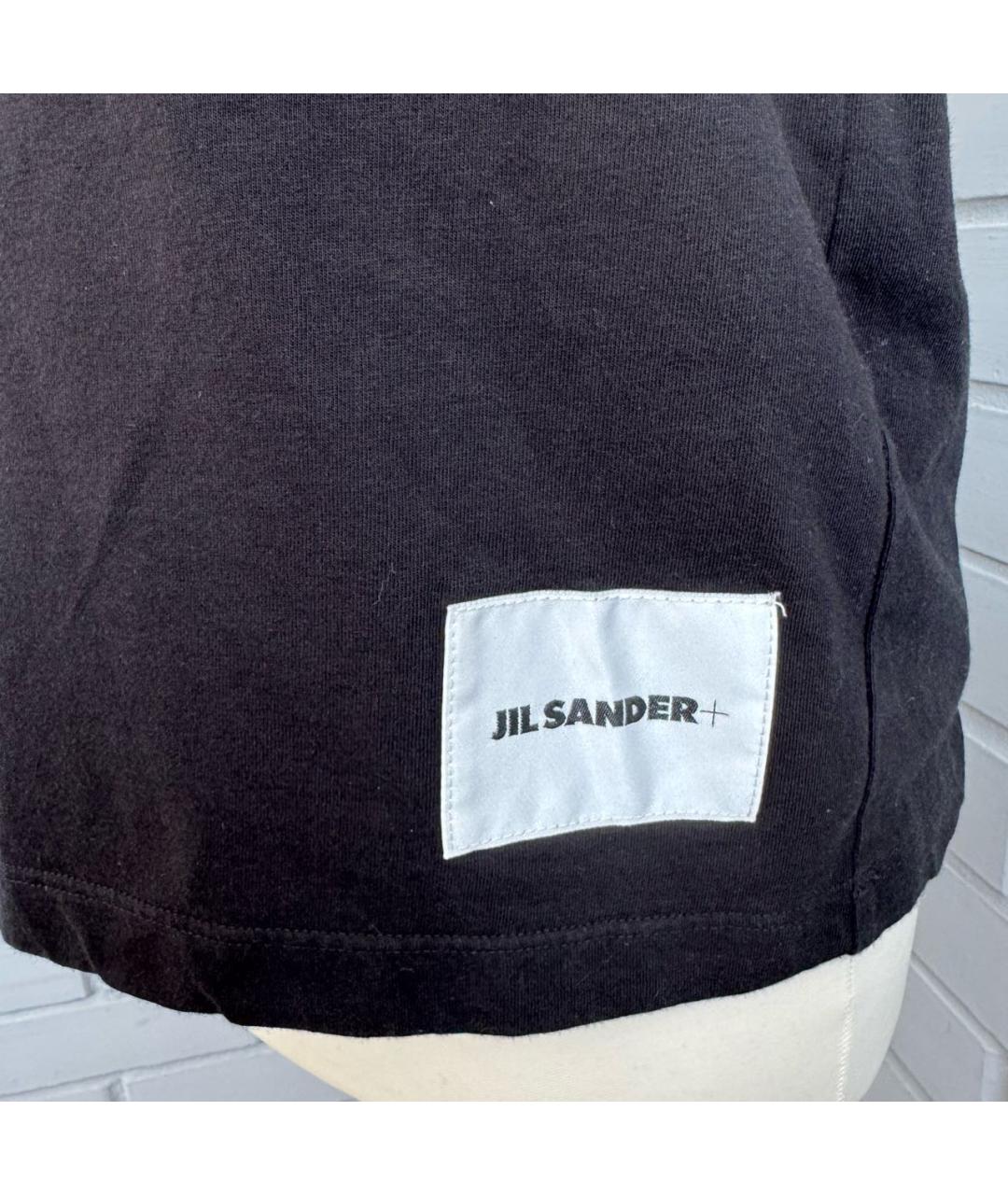 JIL SANDER Черная хлопковая футболка, фото 6
