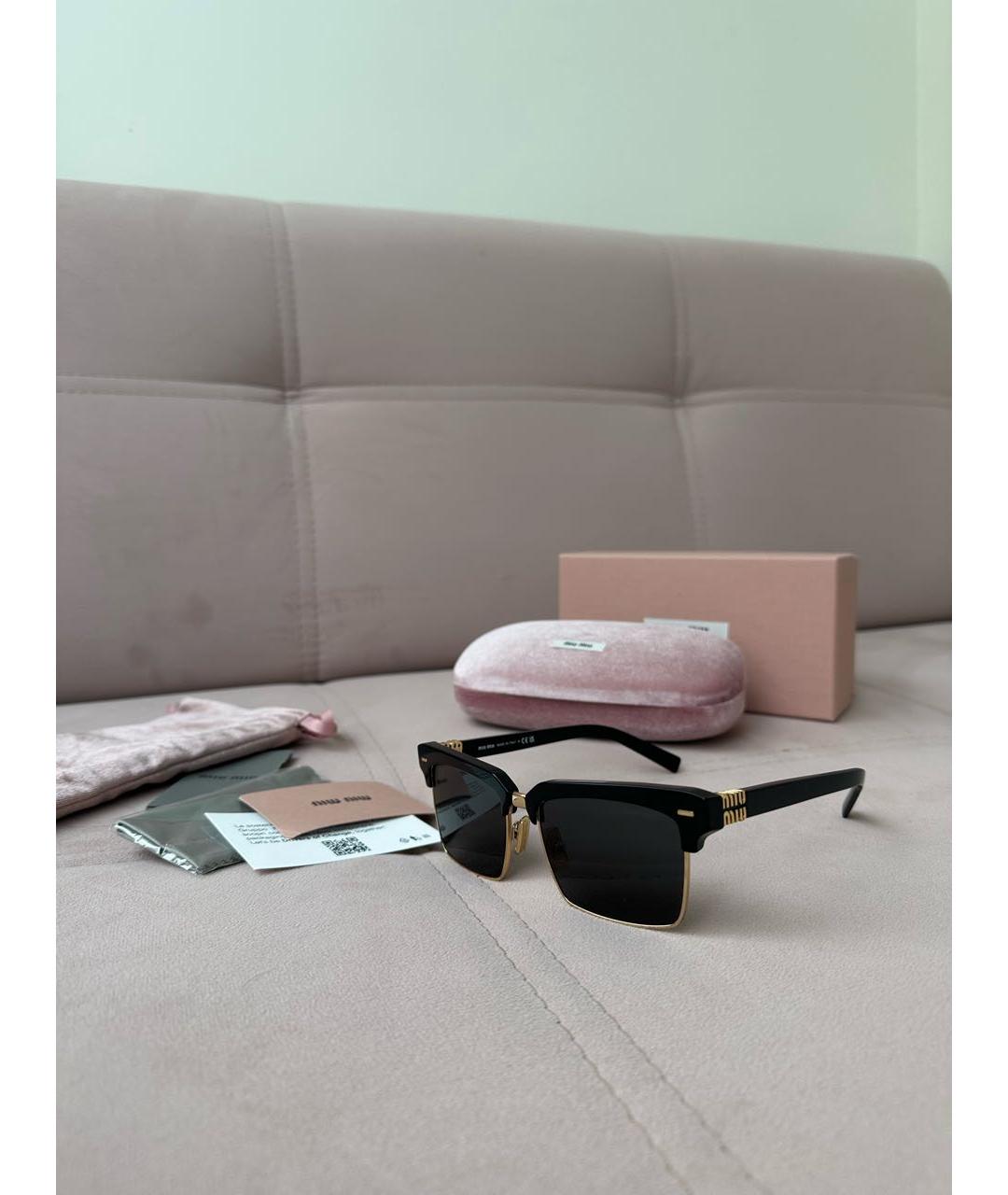 MIU MIU Черные пластиковые солнцезащитные очки, фото 5