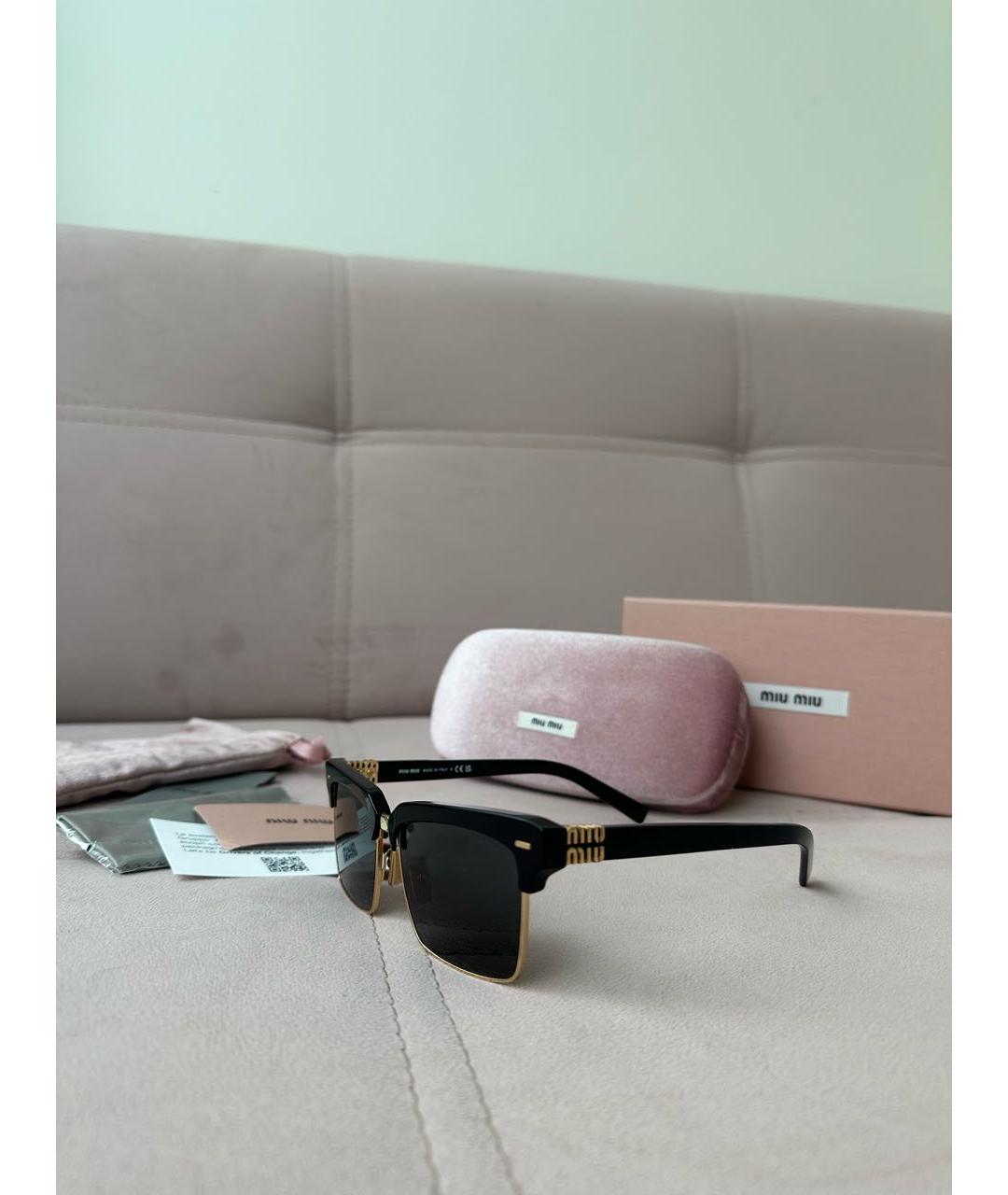 MIU MIU Черные пластиковые солнцезащитные очки, фото 7