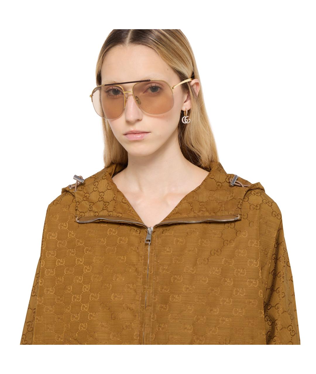 GUCCI Коричневая полиамидовая куртка, фото 2