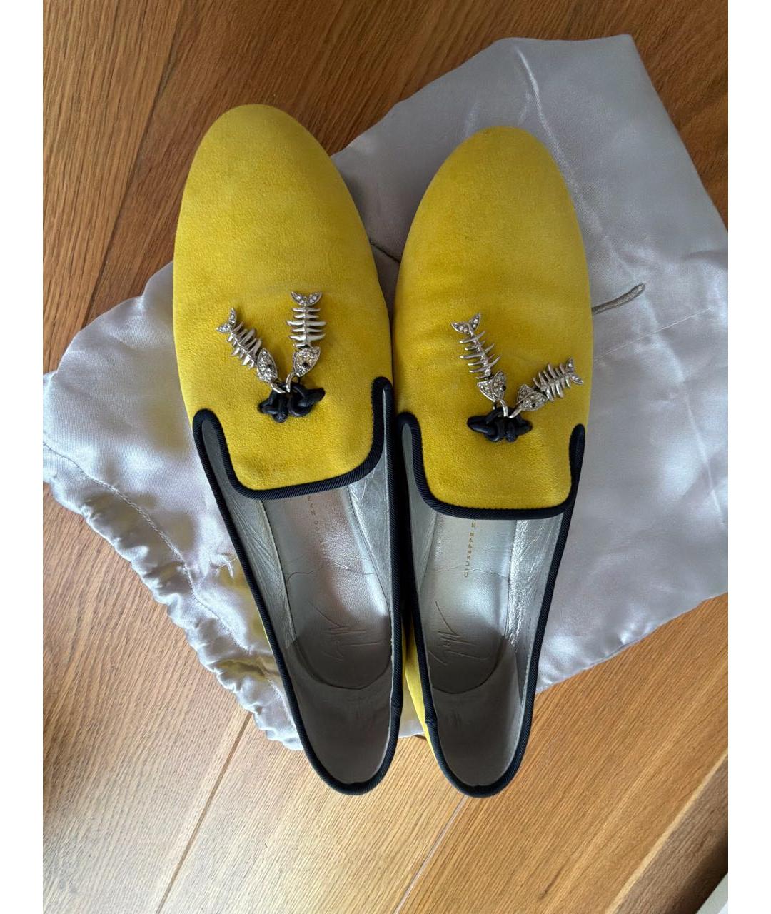 GIUSEPPE ZANOTTI DESIGN Желтые замшевые лоферы, фото 3