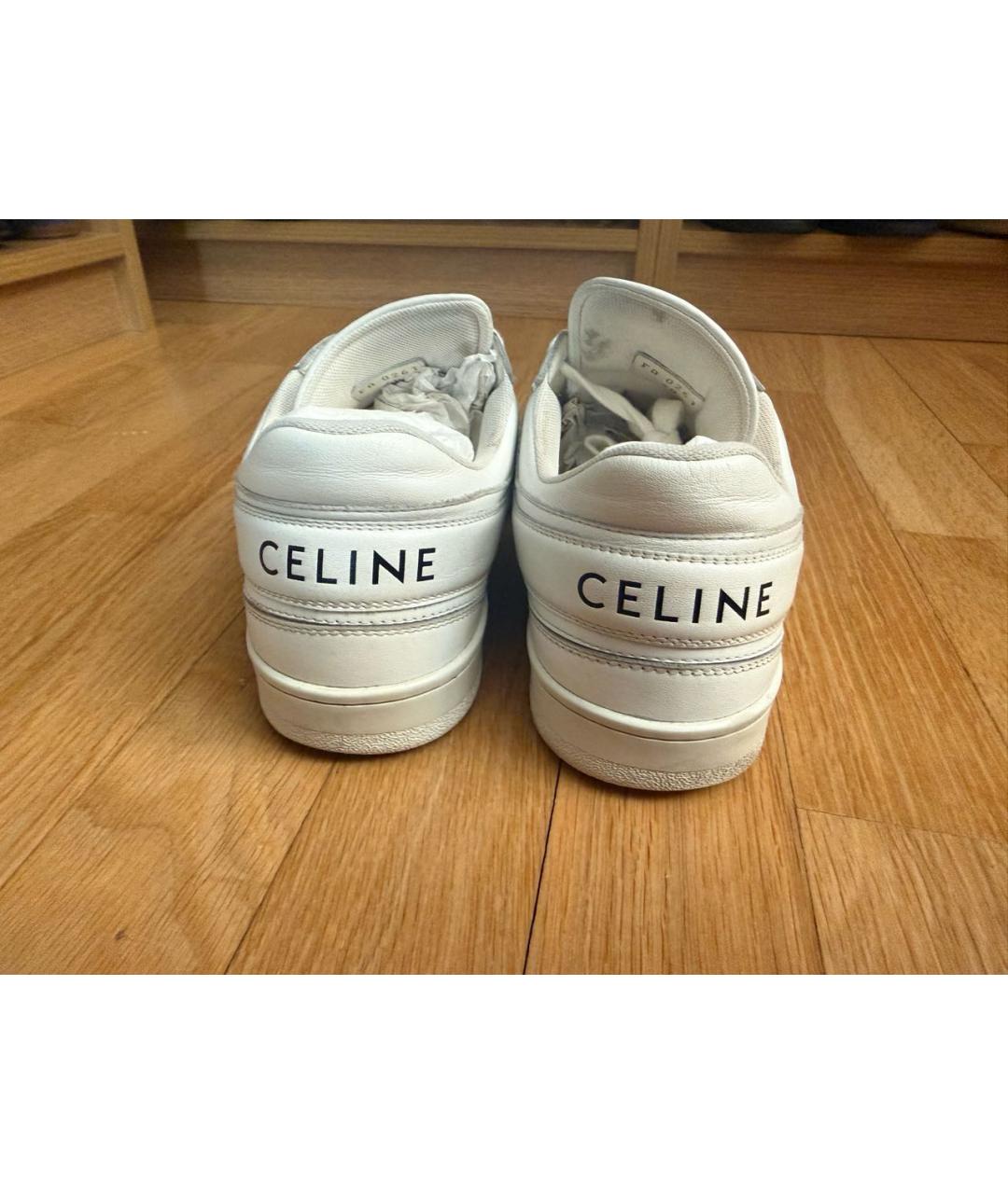 CELINE Белые кожаные кеды, фото 3