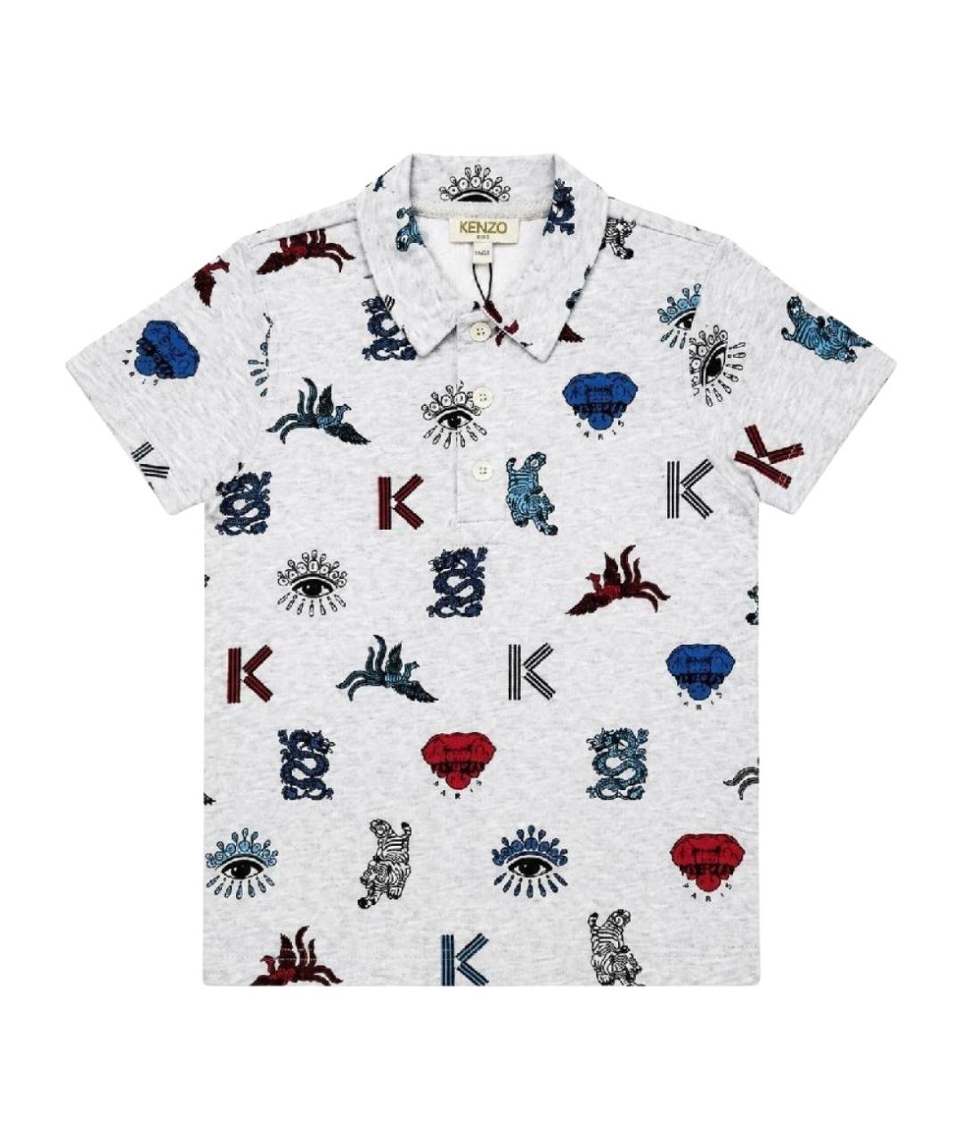 KENZO Серая хлопковая детская футболка, фото 1