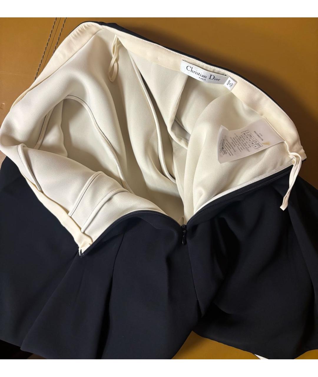 CHRISTIAN DIOR Черная шелковая юбка мини, фото 4