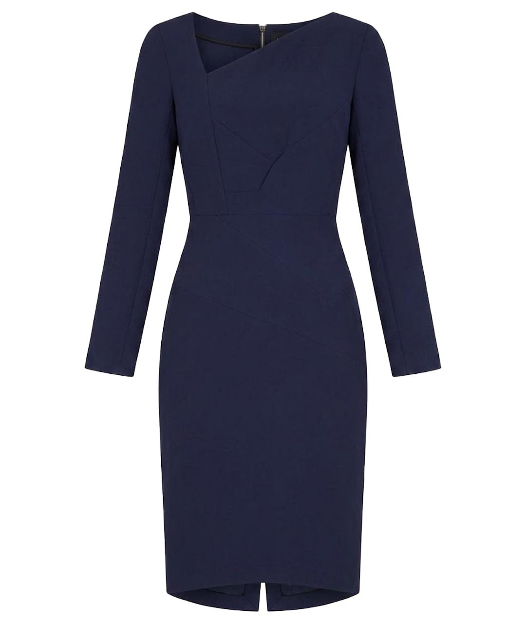 ROLAND MOURET Темно-синее вискозное коктейльное платье, фото 1