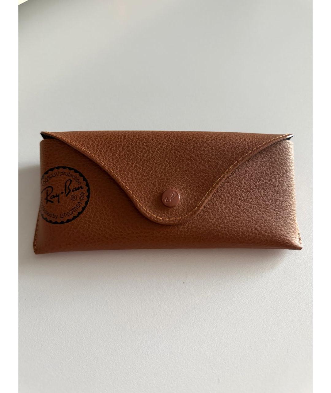 RAY BAN Золотые металлические солнцезащитные очки, фото 4