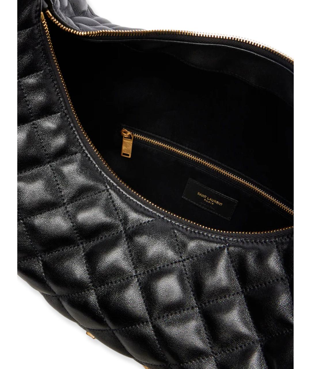 SAINT LAURENT Черная кожаная сумка через плечо, фото 4