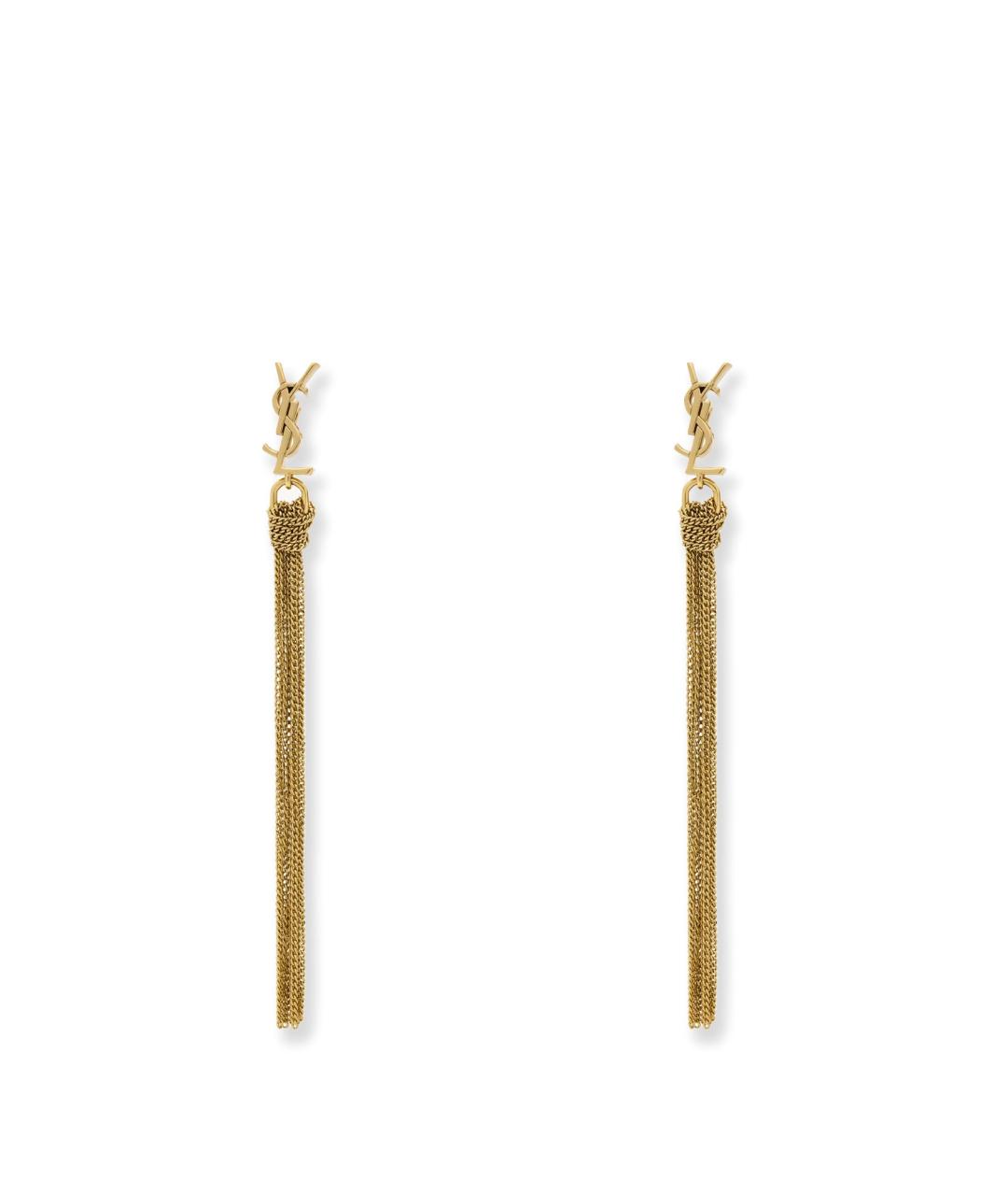 SAINT LAURENT Золотые латунные серьги, фото 1