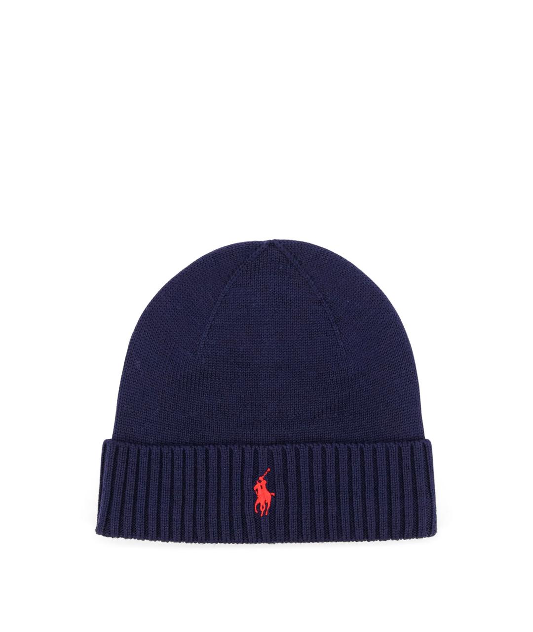 POLO RALPH LAUREN Темно-синяя шерстяная шапка, фото 1