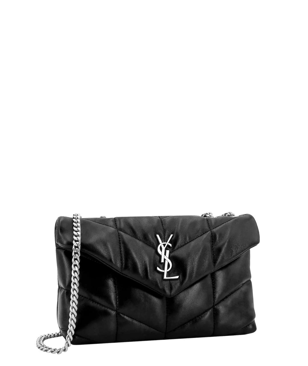 SAINT LAURENT Черная кожаная сумка тоут, фото 3