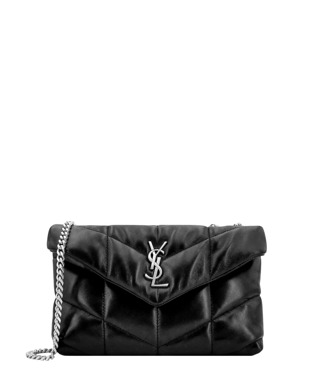 SAINT LAURENT Черная кожаная сумка тоут, фото 1