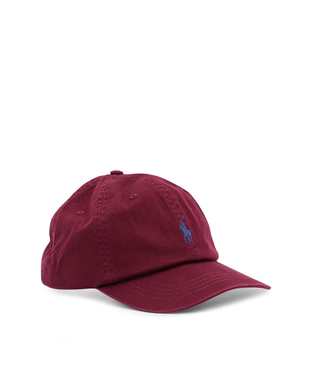POLO RALPH LAUREN Бордовая хлопковая кепка, фото 2