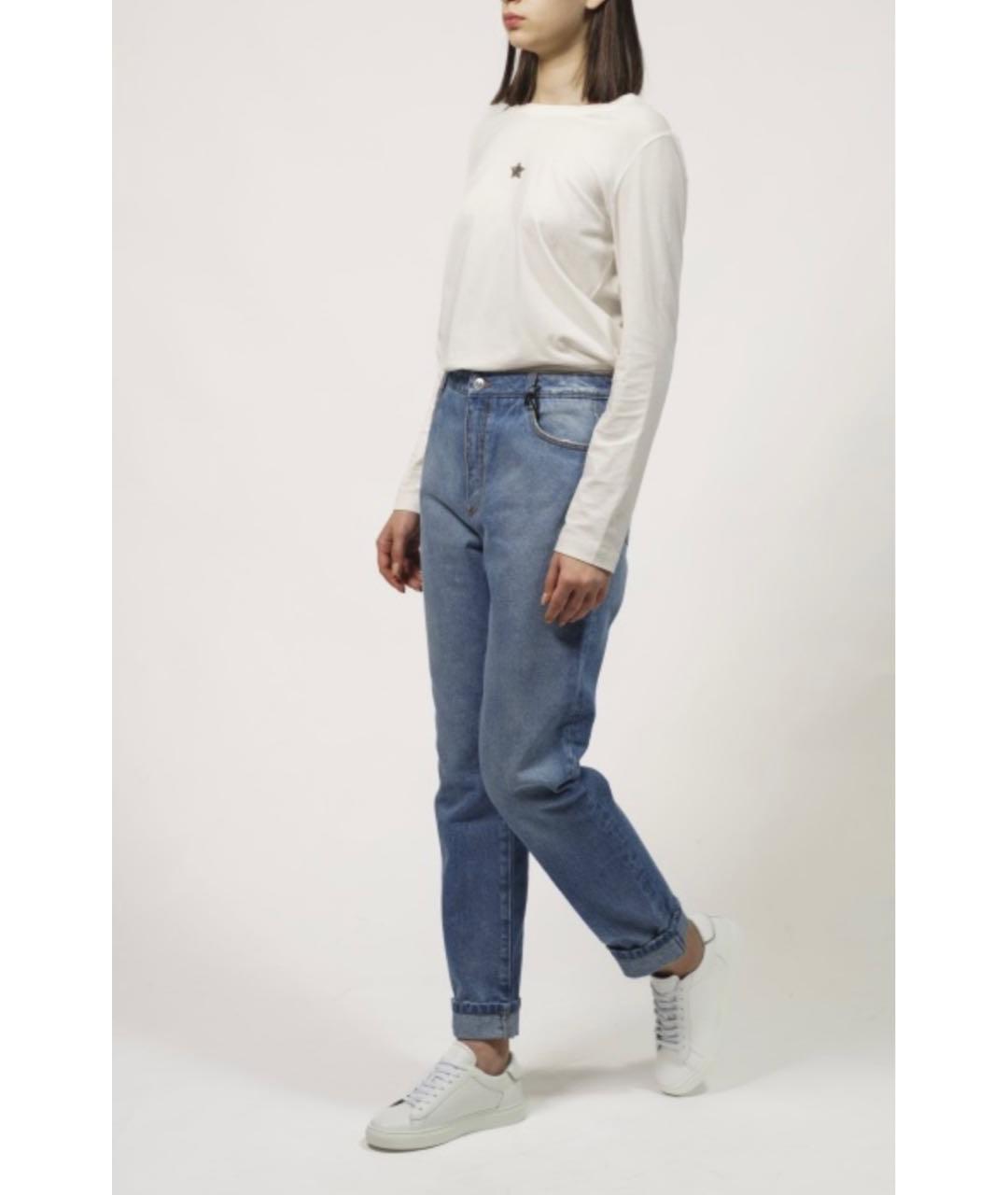 ERMANNO SCERVINO Голубые хлопковые прямые джинсы, фото 2