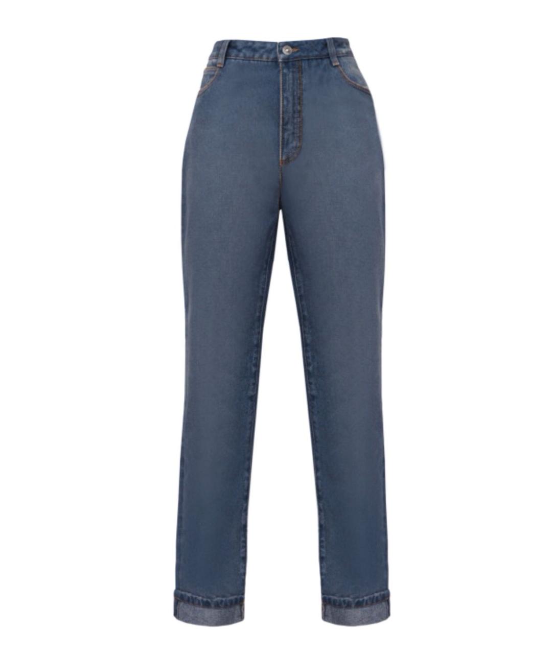 ERMANNO SCERVINO Голубые хлопковые прямые джинсы, фото 1
