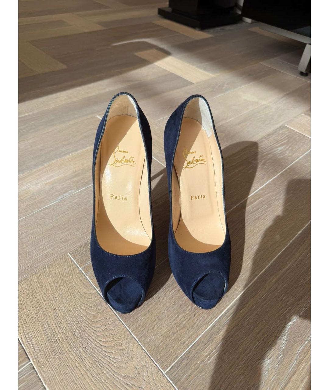 CHRISTIAN LOUBOUTIN Темно-синие замшевые туфли, фото 2