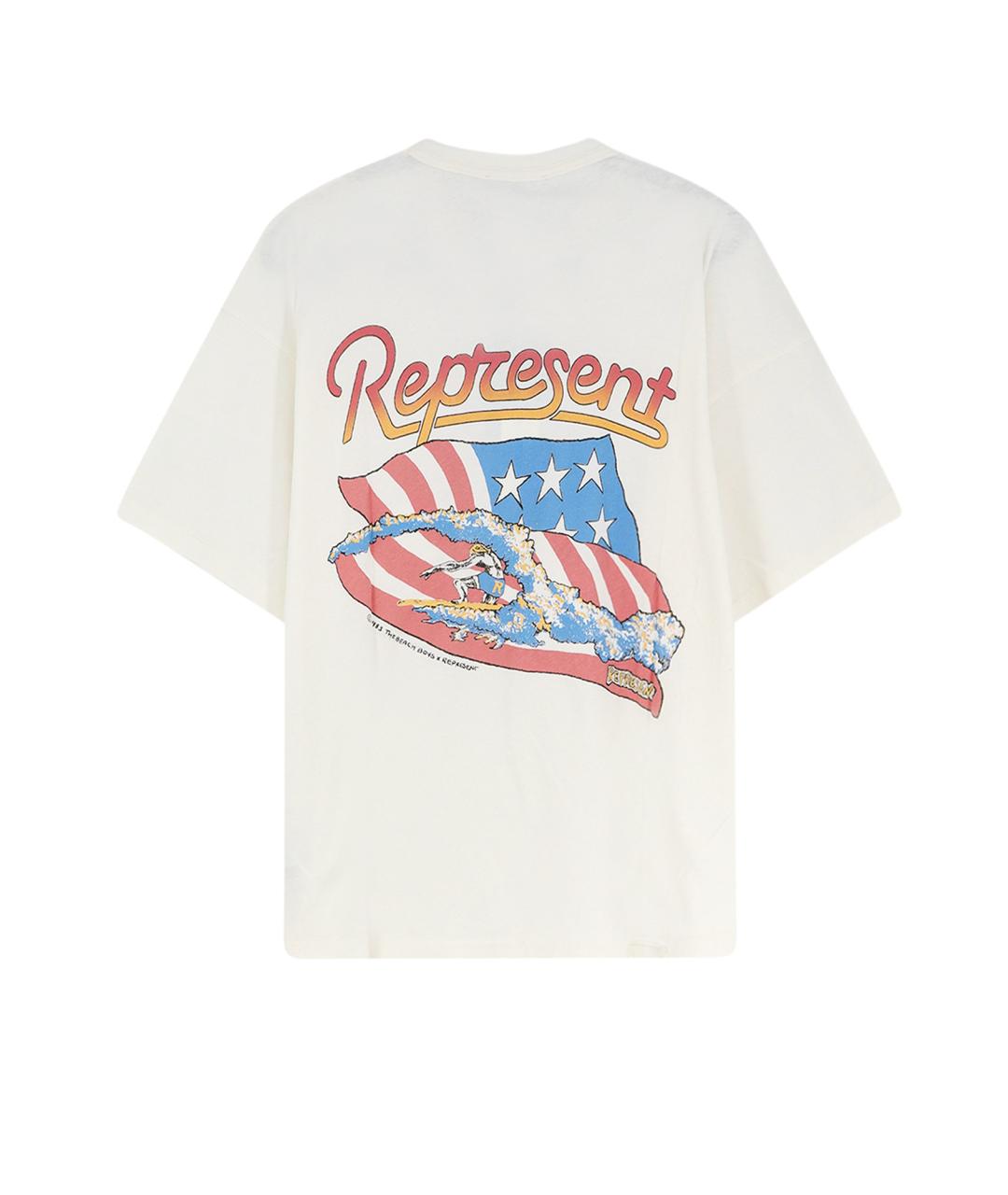 REPRESENT Белая хлопковая футболка, фото 2