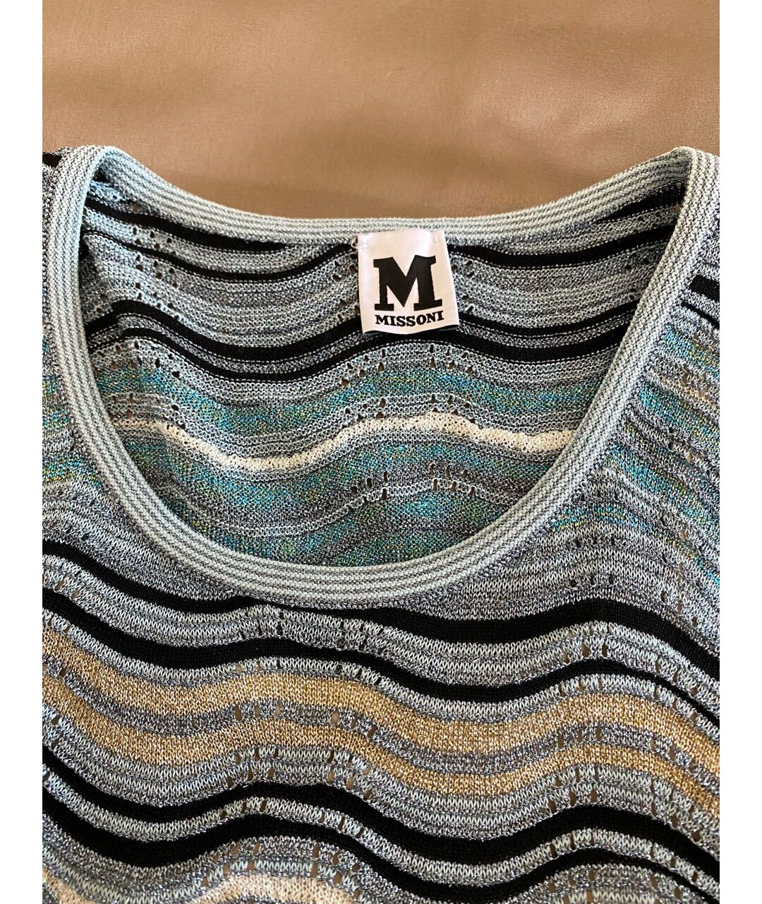 M MISSONI Голубое вискозное коктейльное платье, фото 3