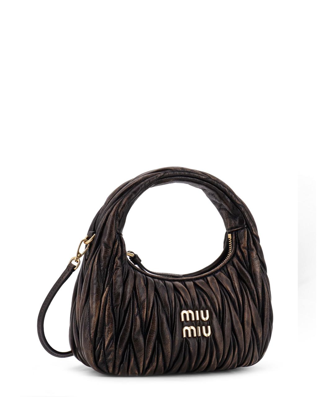 MIU MIU Коричневая кожаная сумка через плечо, фото 3