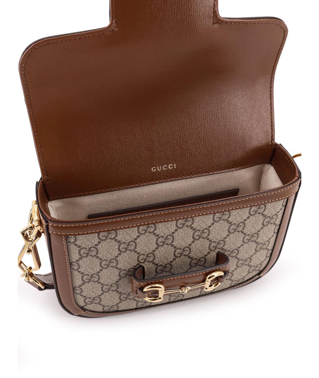 GUCCI Бежевая кожаная сумка через плечо, фото 4
