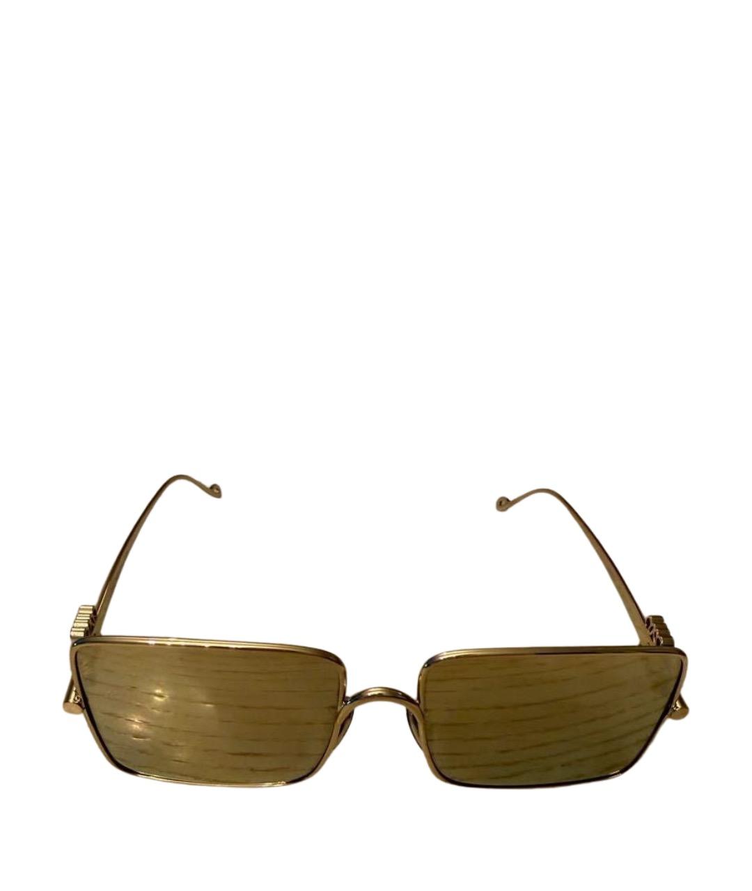 LOEWE Золотые металлические солнцезащитные очки, фото 1