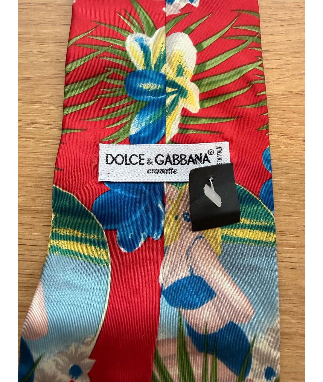 DOLCE&GABBANA Красный шелковый галстук, фото 3