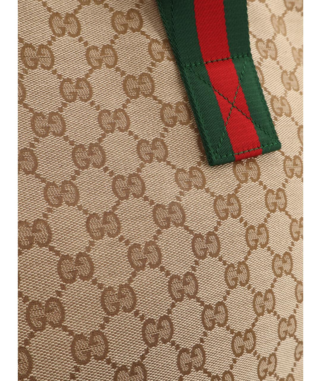 GUCCI Бежевая тканевая сумка тоут, фото 4