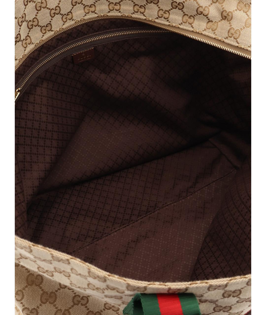 GUCCI Бежевая тканевая сумка тоут, фото 4