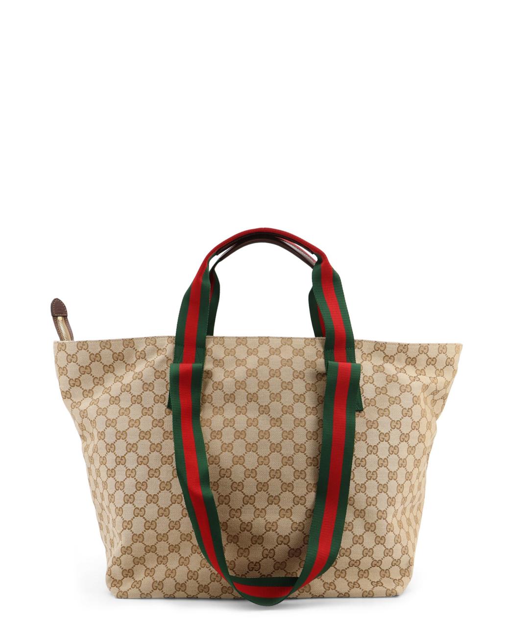 GUCCI Бежевая тканевая сумка тоут, фото 2