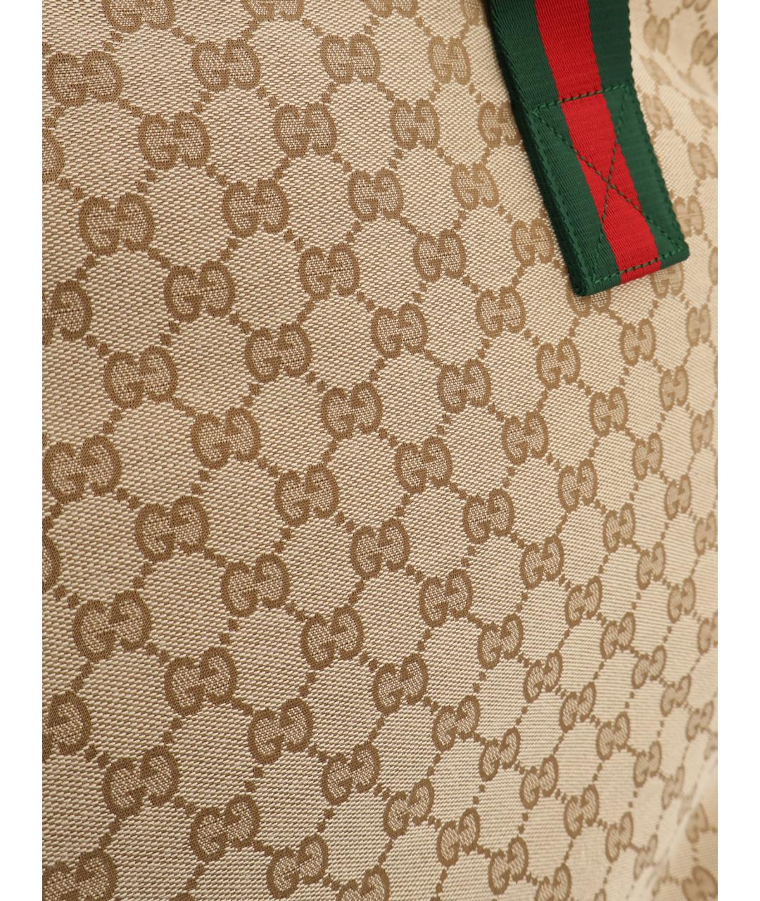 GUCCI Бежевая тканевая сумка тоут, фото 5