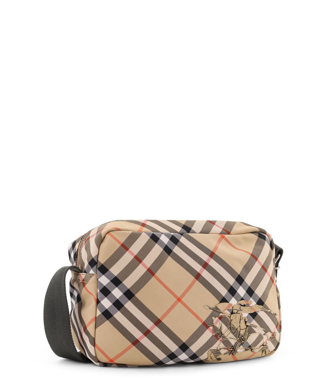 BURBERRY Бежевая синтетическая сумка на плечо, фото 3