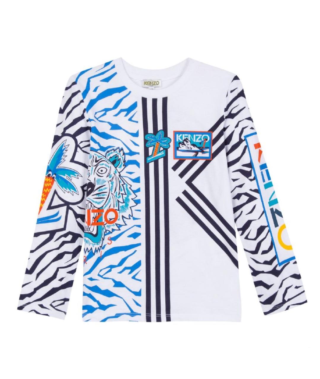 KENZO Белая хлопковая детская футболка, фото 4