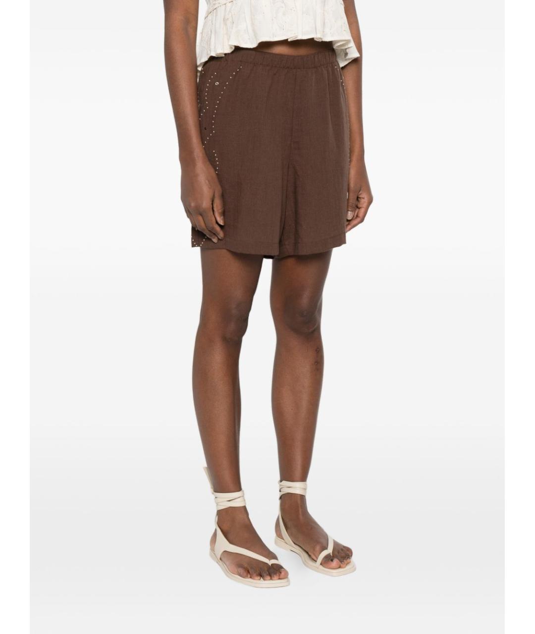 VENUJA Коричневые вискозные шорты, фото 3