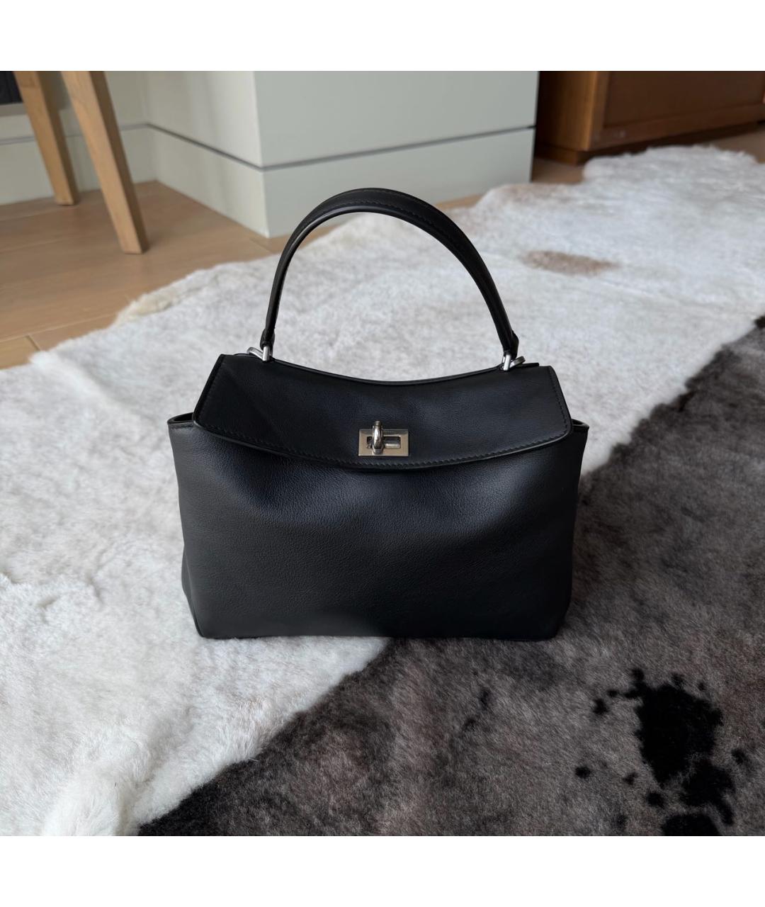 BALENCIAGA Черная кожаная сумка с короткими ручками, фото 5