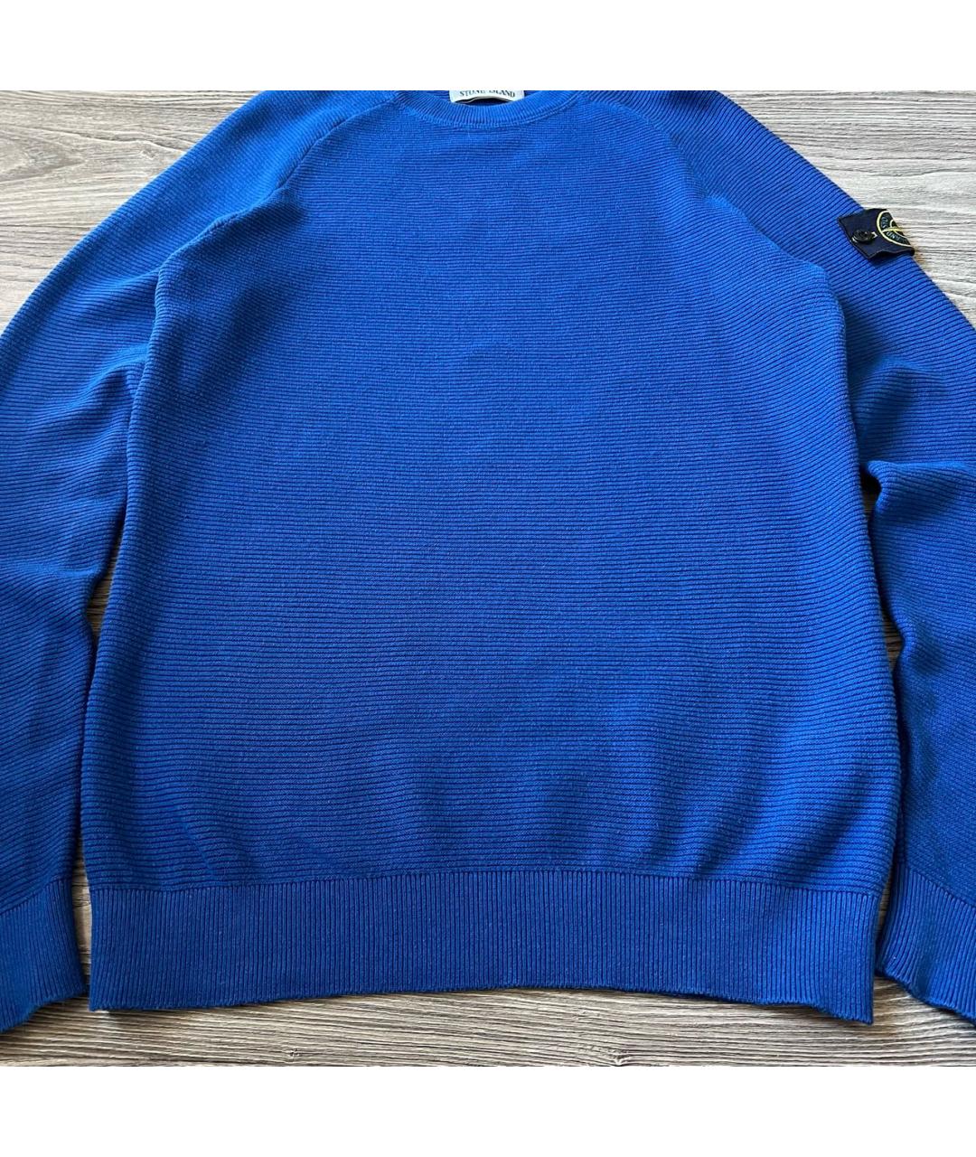 STONE ISLAND Синий хлопковый джемпер / свитер, фото 6