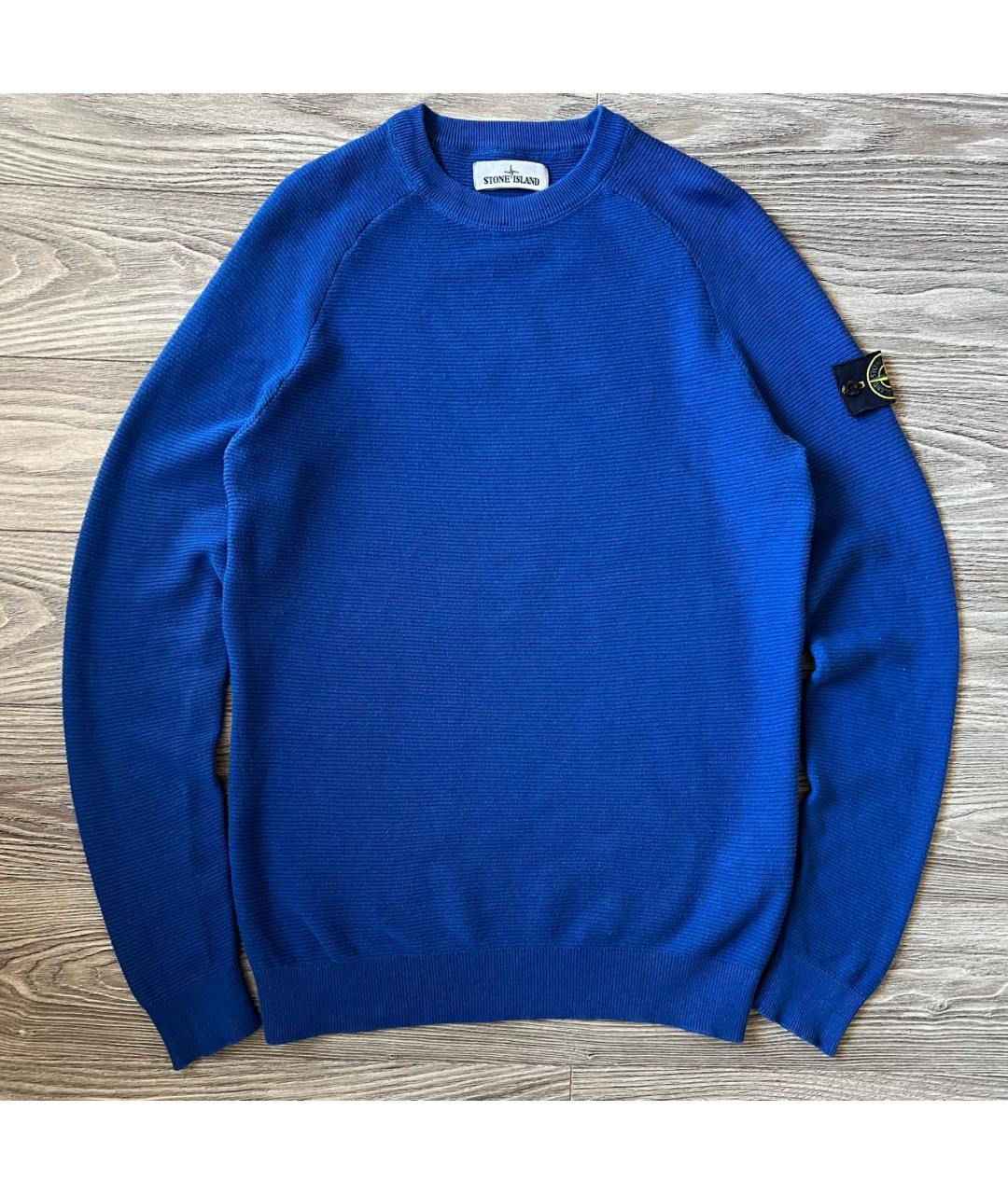 STONE ISLAND Синий хлопковый джемпер / свитер, фото 9