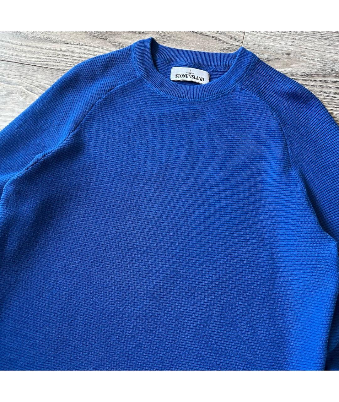 STONE ISLAND Синий хлопковый джемпер / свитер, фото 7