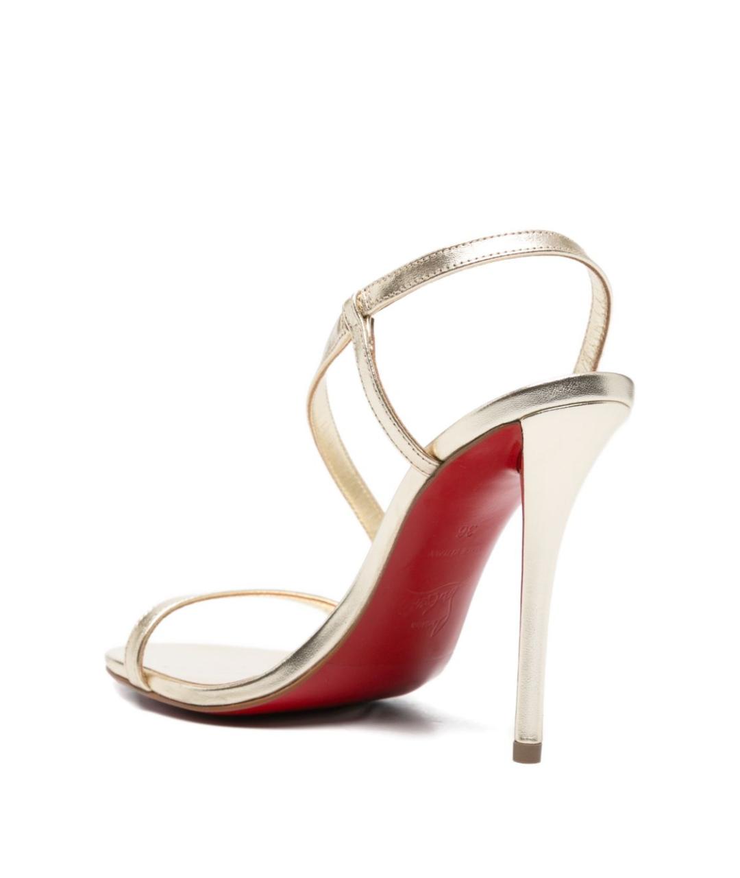 CHRISTIAN LOUBOUTIN Серебряные кожаные босоножки, фото 3