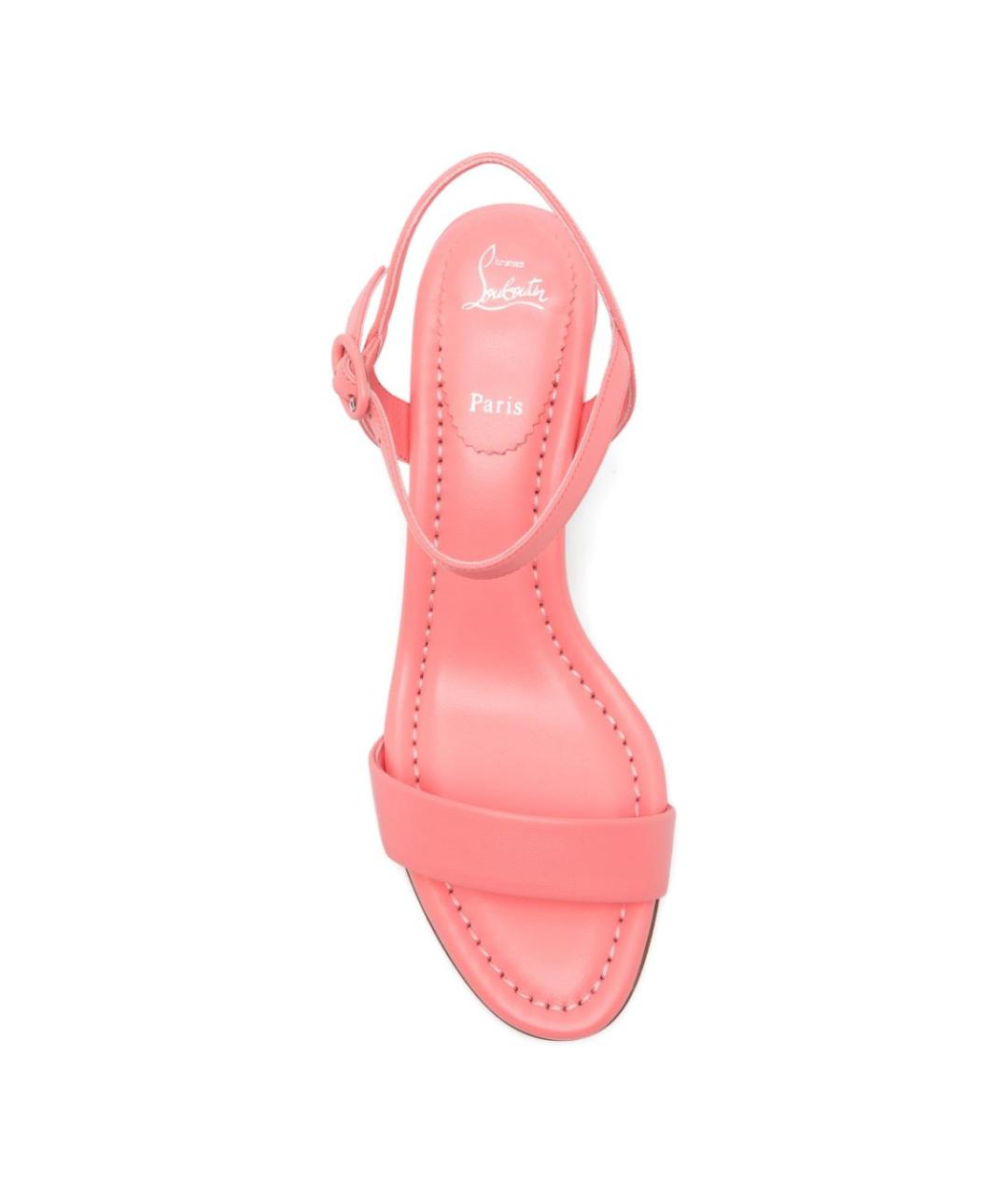 CHRISTIAN LOUBOUTIN Розовые кожаные босоножки, фото 2