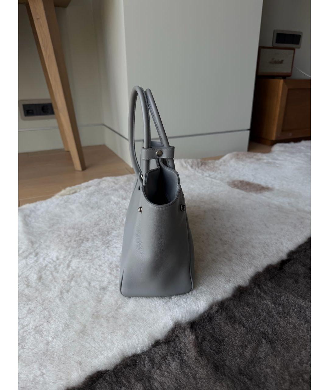 BALENCIAGA Серая кожаная сумка с короткими ручками, фото 2