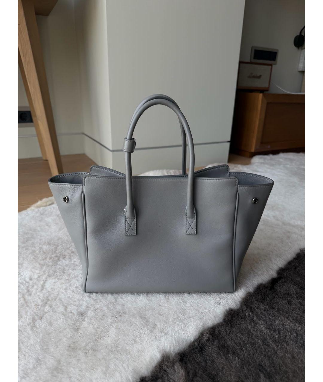 BALENCIAGA Серая кожаная сумка с короткими ручками, фото 3