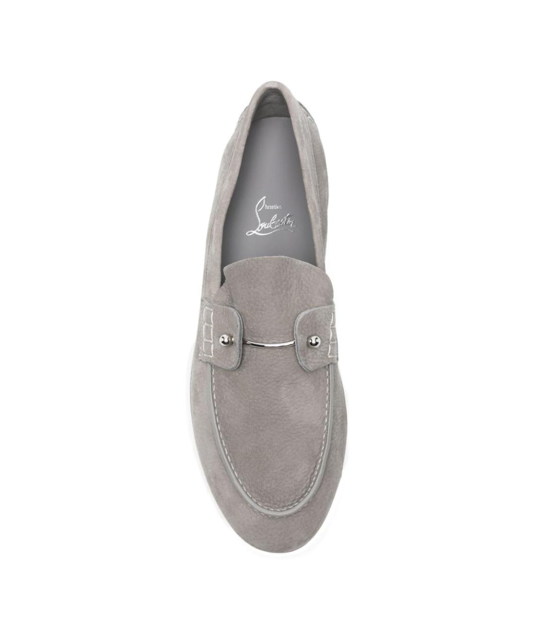 CHRISTIAN LOUBOUTIN Серые лоферы, фото 2
