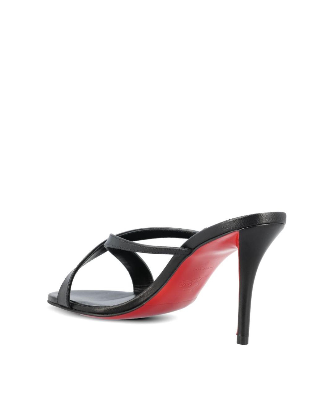 CHRISTIAN LOUBOUTIN Черные кожаные мюли, фото 4