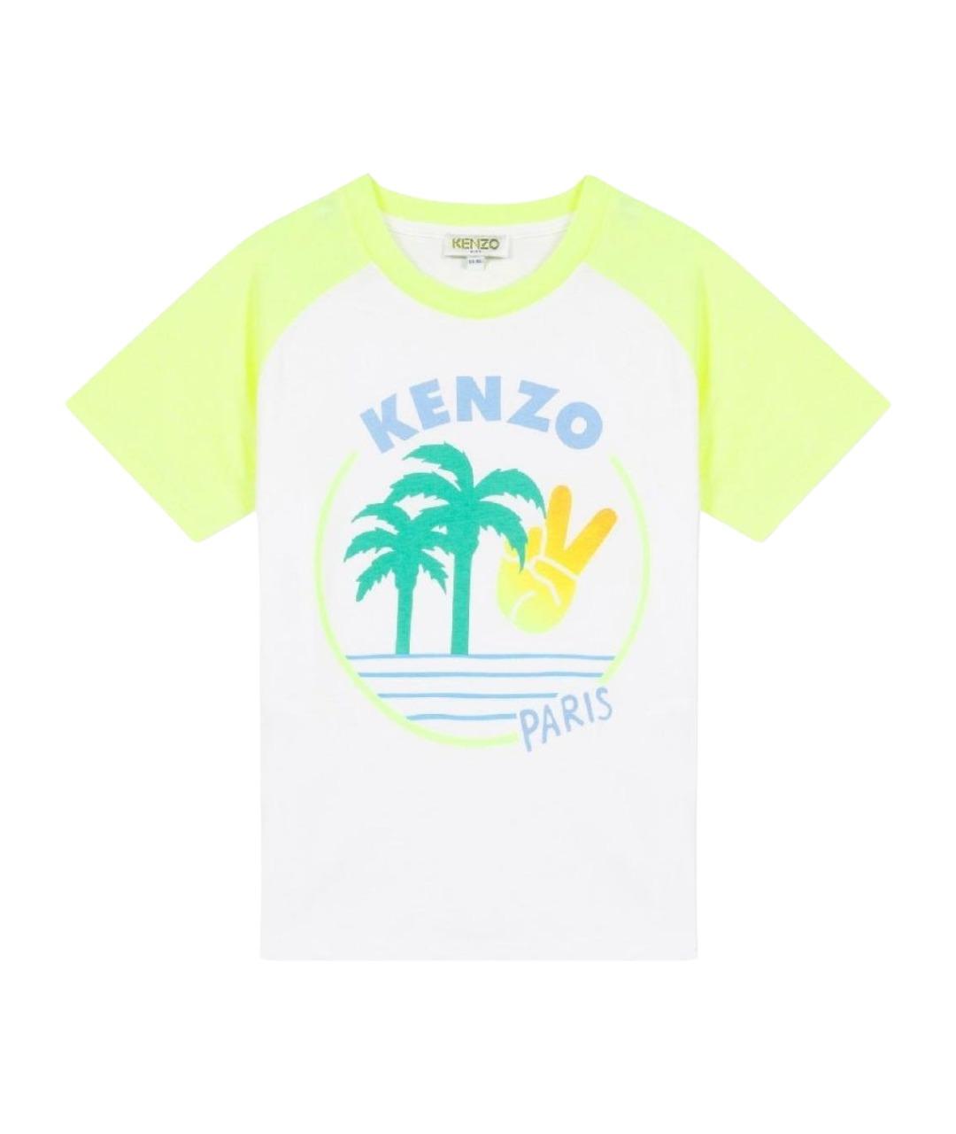 KENZO Белая хлопковая детская футболка, фото 1