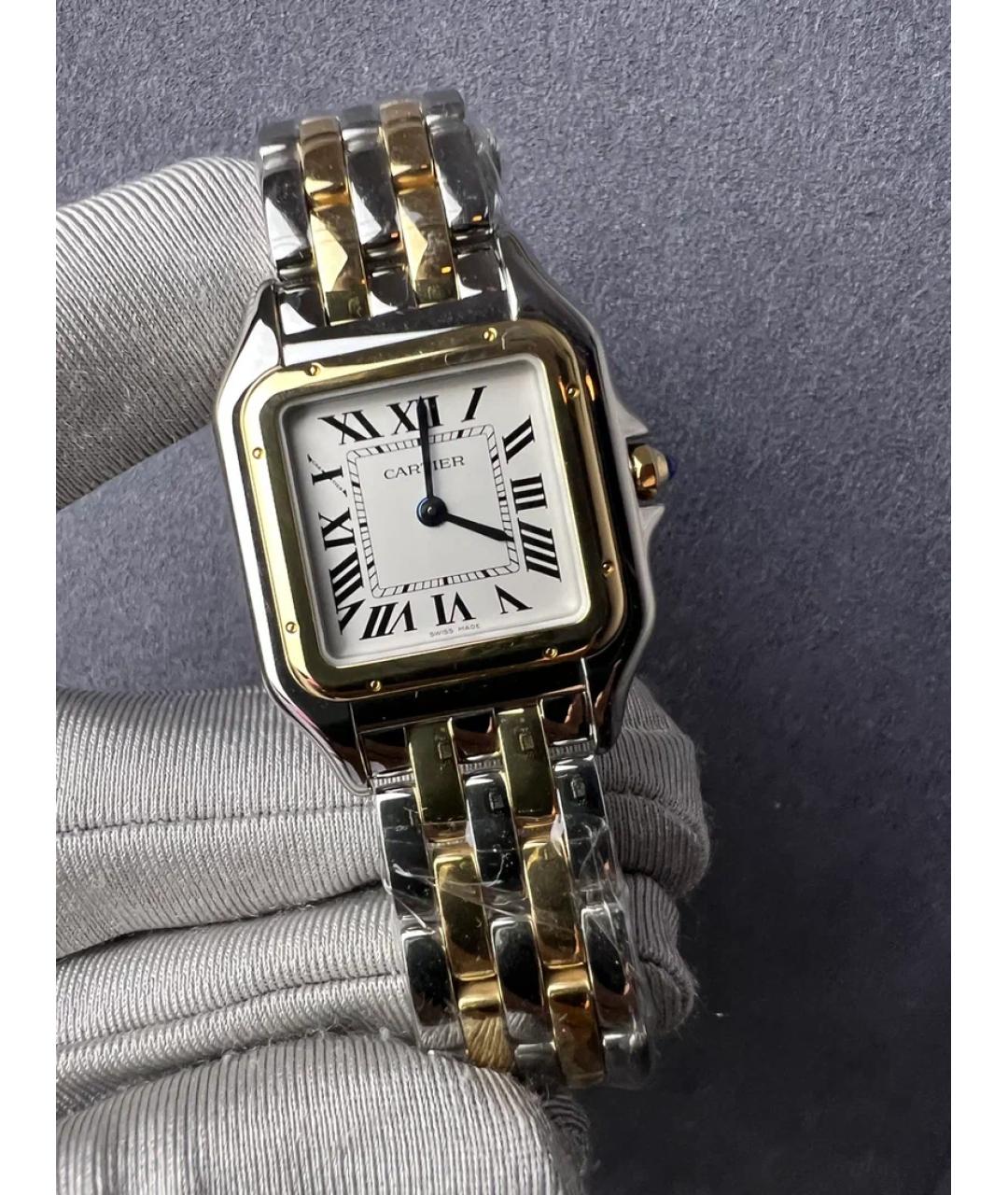 CARTIER Белые часы из желтого золота, фото 2