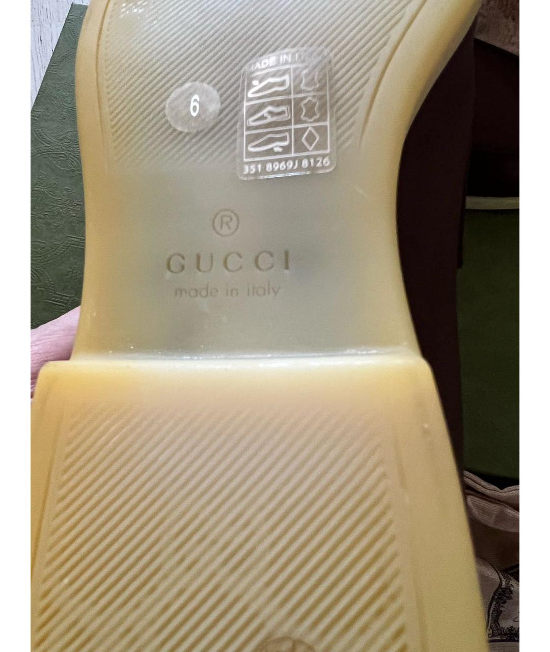 GUCCI Коричневые кожаные мокасины, фото 5