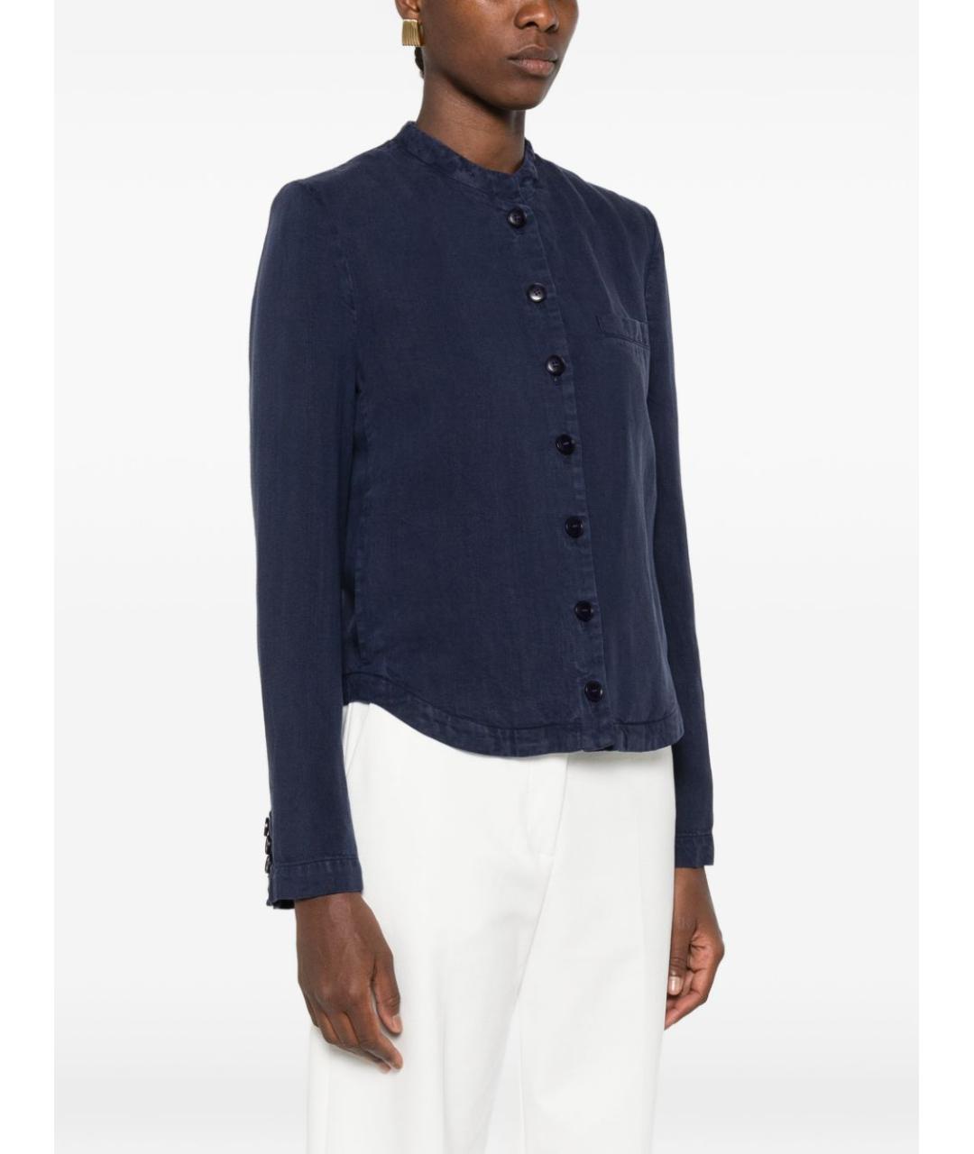 EMPORIO ARMANI Синяя льняная куртка, фото 3