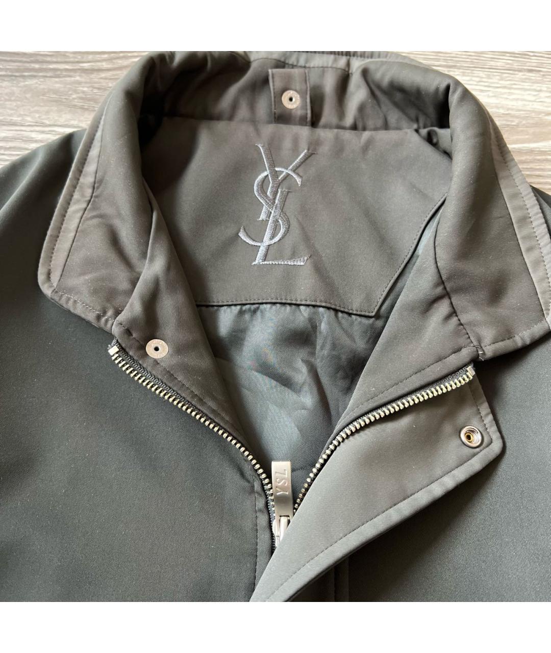 SAINT LAURENT Зеленая хлопко-эластановая куртка, фото 3
